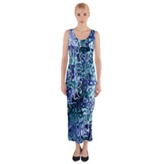 Splashes! Fitted Maxi Dress by SugaPlumsEmporium