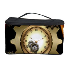 Steampunk Golden Design With Clocks And Gears Cosmetic Storage Cases by FantasyWorld7
