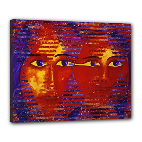 Conundrum Iii, Abstract Purple & Orange Goddess Canvas 20  X 16  by DianeClancy