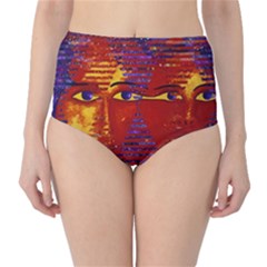 Conundrum Iii, Abstract Purple & Orange Goddess High-waist Bikini Bottoms by DianeClancy
