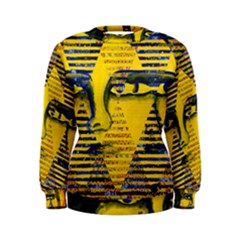 Conundrum Ii, Abstract Golden & Sapphire Goddess Women s Sweatshirt by DianeClancy