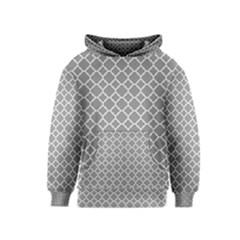 Grey Quatrefoil Pattern Kids  Pullover Hoodie by Zandiepants