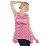 Soft Pink Quatrefoil Pattern Side Drop Tank Tunic