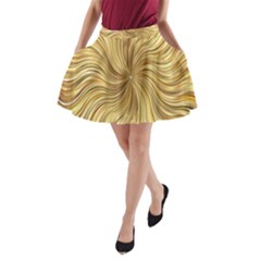 Chic Festive Elegant Gold Stripes A-line Pocket Skirt by yoursparklingshop