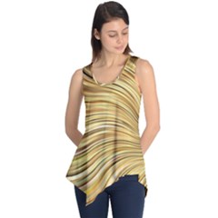 Chic Festive Gold Brown Glitter Stripes Sleeveless Tunic