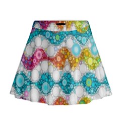 Bubble Waves Mini Flare Skirt by KirstenStar