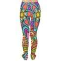 Festive Colorful Ornamental Background Women s Tights View2