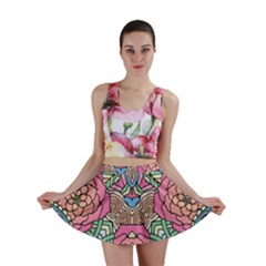 Petals, Carnival, Bold Flower Design Mini Skirt by Zandiepants