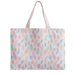 Whimsical Feather Pattern,fresh Colors, Zipper Mini Tote Bag by Zandiepants