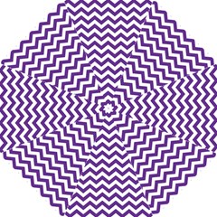 Royal Purple & White Zigzag Pattern Straight Umbrella