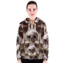 Skull Magic Women s Zipper Hoodie by icarusismartdesigns