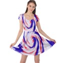 Groovy Red White Blue Swirl Cap Sleeve Dresses View1