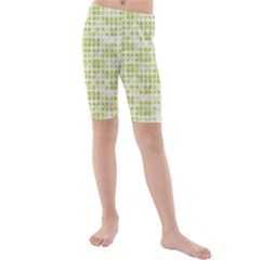 Pastel Green Kid s Mid Length Swim Shorts by FunkyPatterns