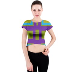 Angles And Shapes                                                 Crew Neck Crop Top by LalyLauraFLM