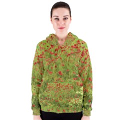 Poppy Vii Women s Zipper Hoodie by colorfulartwork