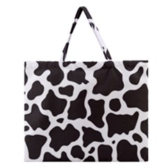 Cow Pattern Zipper Large Tote Bag