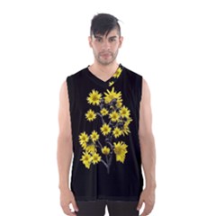 Sunflowers Over Black Men s Basketball Tank Top by dflcprintsclothing