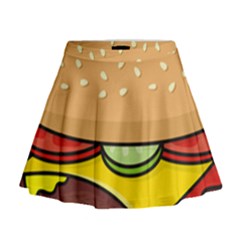 Cheeseburger Mini Flare Skirt by sifis