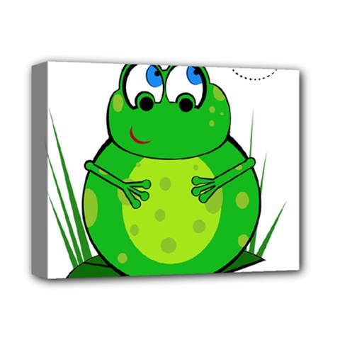 Green Frog Deluxe Canvas 14  X 11  by Valentinaart