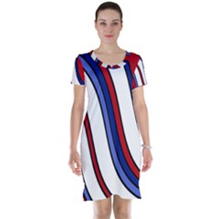 Decorative Lines Short Sleeve Nightdress