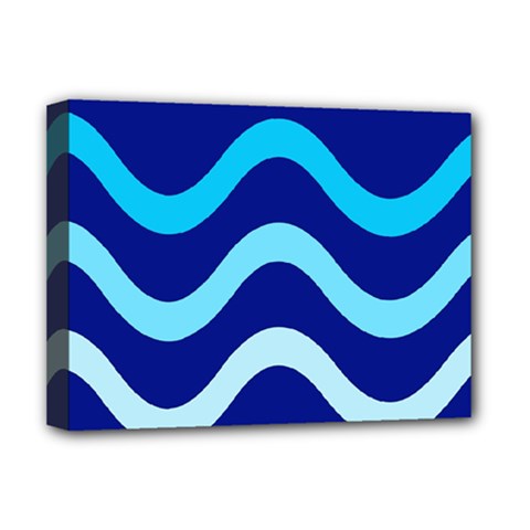 Blue Waves  Deluxe Canvas 16  X 12  