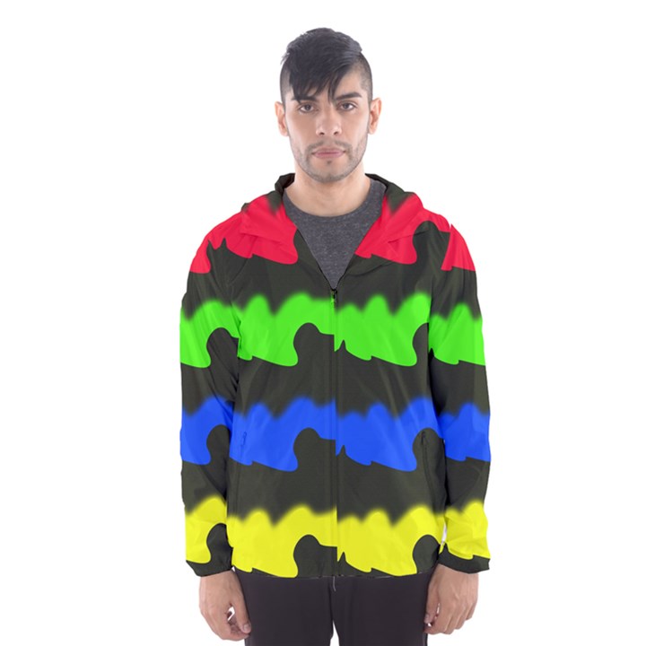 Colorful abstraction Hooded Wind Breaker (Men)