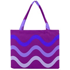 Purple Waves Mini Tote Bag by Valentinaart