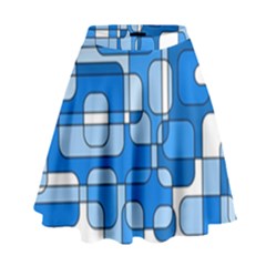 Blue Decorative Abstraction High Waist Skirt by Valentinaart