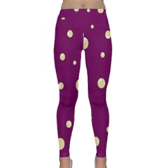 Purple And Yellow Bubbles Yoga Leggings by Valentinaart