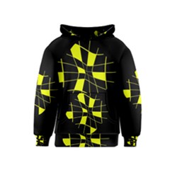 Yellow Abstract Flower Kids  Pullover Hoodie by Valentinaart