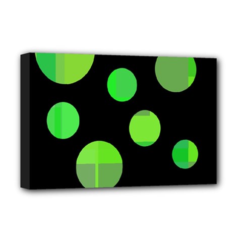 Green Circles Deluxe Canvas 18  X 12   by Valentinaart