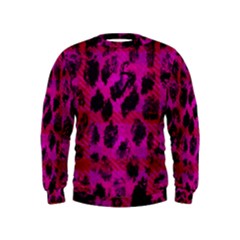 Pink Leopard Kids  Sweatshirt by ArtistRoseanneJones