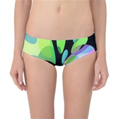 Green Abstract Flower Classic Bikini Bottoms by Valentinaart