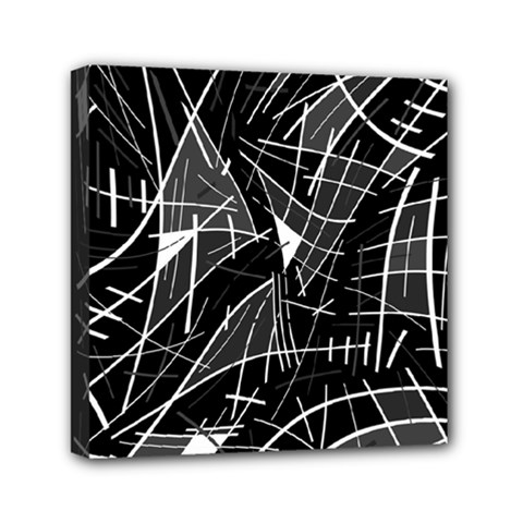 Gray Abstraction Mini Canvas 6  X 6  by Valentinaart