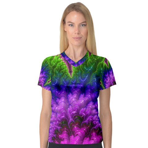 Amazing Special Fractal 25c Women s V-neck Sport Mesh Tee by Fractalworld