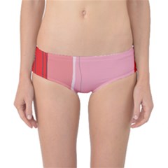 Red And Pink Lines Classic Bikini Bottoms by Valentinaart