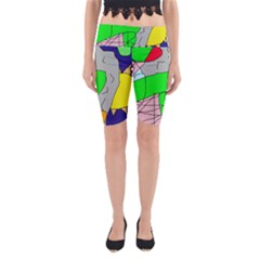 Crazy Abstraction Yoga Cropped Leggings by Valentinaart