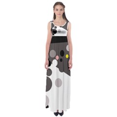 Gray, Yellow And Pink Dots Empire Waist Maxi Dress by Valentinaart