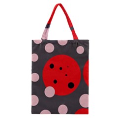 Red And Pink Dots Classic Tote Bag by Valentinaart