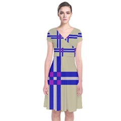 Elegant Lines Short Sleeve Front Wrap Dress by Valentinaart