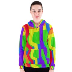 Rainbow Abstraction Women s Zipper Hoodie by Valentinaart