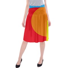 Colorful Abstraction Midi Beach Skirt by Valentinaart
