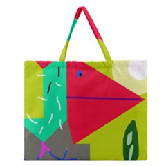 Abstract Bird Zipper Large Tote Bag by Valentinaart