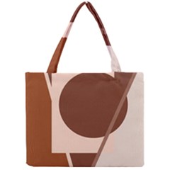 Brown Geometric Design Mini Tote Bag by Valentinaart