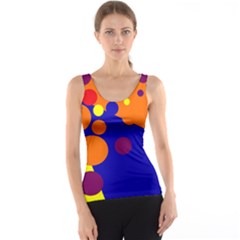 Blue And Orange Dots Tank Top by Valentinaart