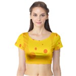 Abstract sun Short Sleeve Crop Top (Tight Fit)