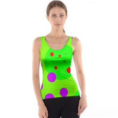 Green And Purple Dots Tank Top by Valentinaart