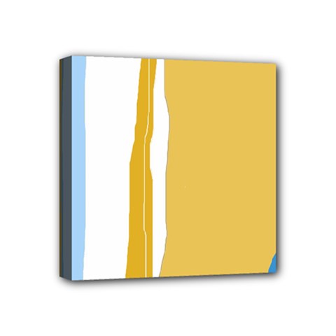 Blue And Yellow Lines Mini Canvas 4  X 4  by Valentinaart