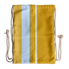 Yellow Elegant Lines Drawstring Bag (large) by Valentinaart