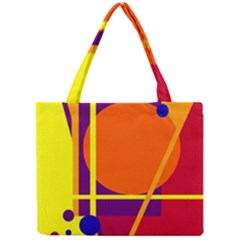 Orange Abstract Design Mini Tote Bag by Valentinaart